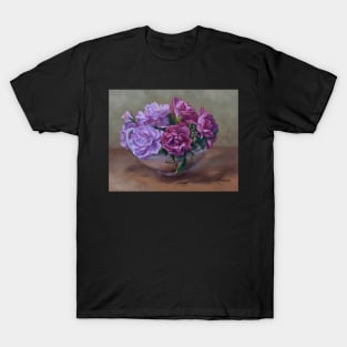 Pink Roses in Gravy Boat Still Life T-Shirt